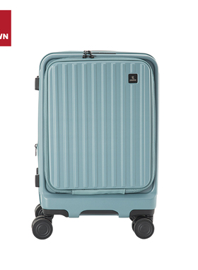 CROWN皇冠前开盖拉链箱小行李拉杆箱女20寸轻便大容量密码箱5065