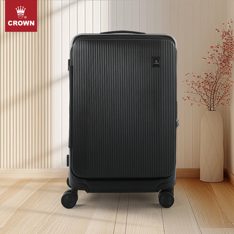 CROWN/皇冠宽拉杆拉链铝框箱25寸