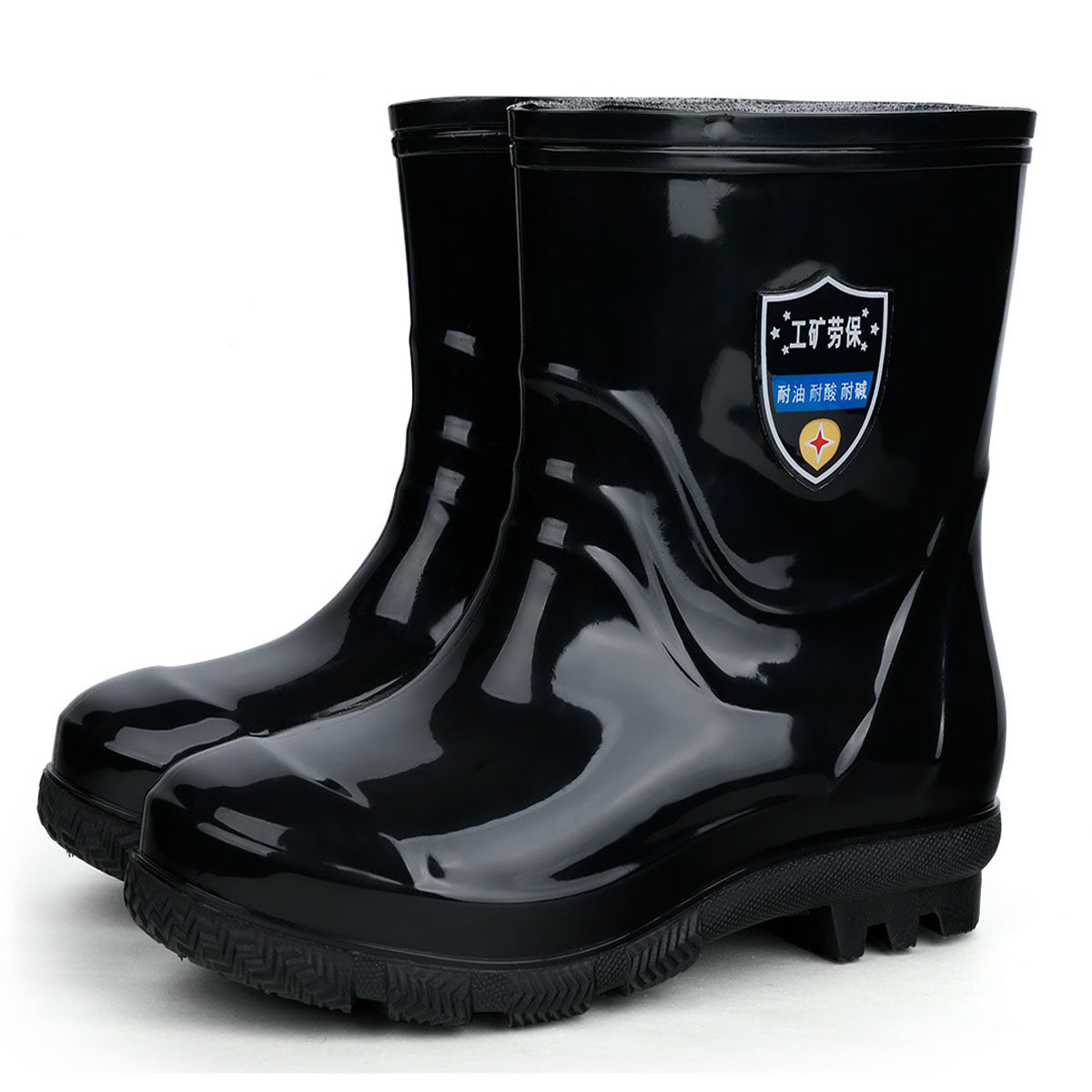 橡胶底短筒雨鞋男防水鞋中筒防滑胶鞋劳保钓鱼工地加绒雨靴男保暖,流行男鞋,雨鞋,淘宝优惠券,粉丝福利购,淘宝优惠卷