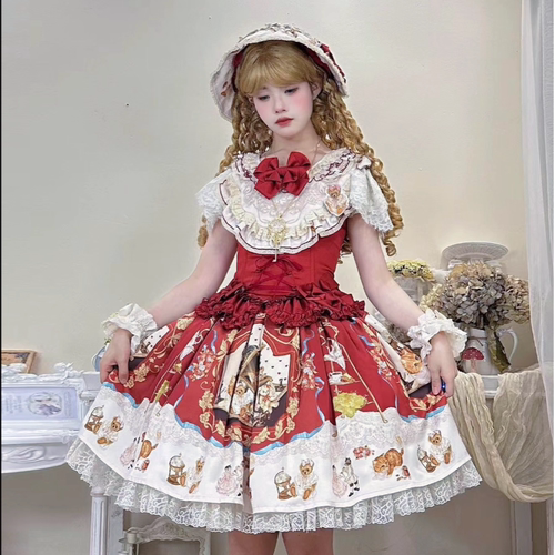 DOLL感娃娃裙Lolita刺绣印花