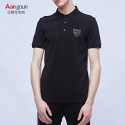 Asian Lion Long Men Mùa hè Cotton Ve áo tay ngắn Áo thun trơn màu đơn giản Áo thun mỏng - Polo