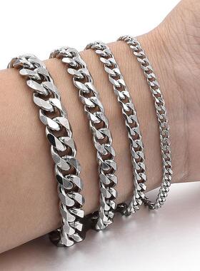 不锈钢手链 不掉色古巴链手链男潮高级感冷淡风甜酷女孩配饰