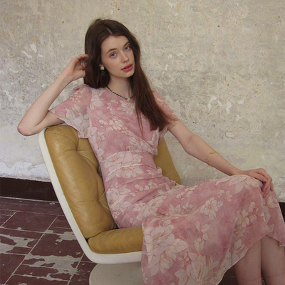 ZHUYIYI新款高级感碎花连衣裙