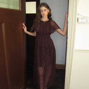 ZHUYIYI 3/4 11点上新 新款短袖薄纱连衣裙女高级感收腰显瘦原创