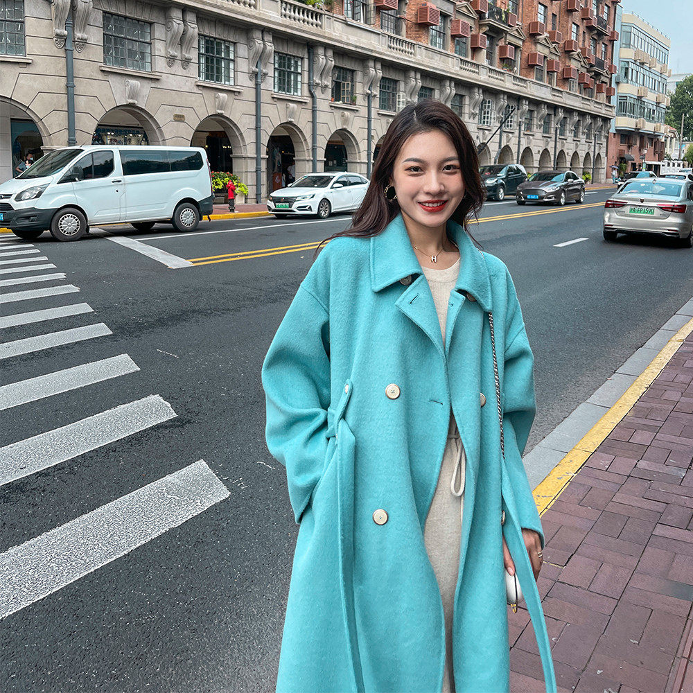 澳洲纯羊毛中长款双面呢子大衣