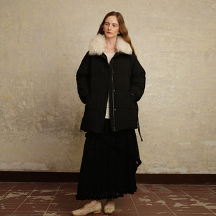 ZHUYIYI  新款毛领秋冬加厚白鹅绒羽绒服女高级感中长款