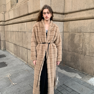 ZHUYIYI 新款温柔风秋冬皮草外套女中长款高级感