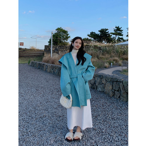 ZHUYIYI双面呢羊毛大衣外套韩版