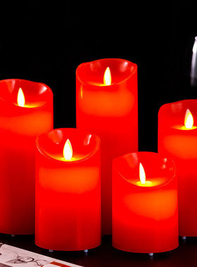 红色led电子蜡烛灯摇摆婚庆婚礼餐厅会所浪舞台道具仿真石蜡供佛