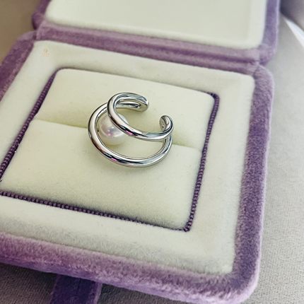 淡水有核ak7-7.5mm正圆无瑕M家同款耳骨夹耳饰时尚简约炫酷嘻哈风