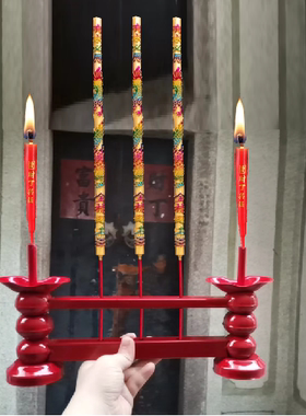 跨境摆春节过年中秋结婚庆红色烛台架插蜡烛蜡烛台不锈钢烛台美观
