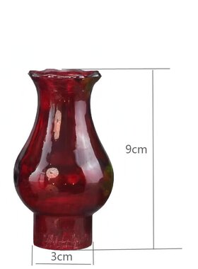 大红色玻璃灯罩荷花口自制油灯酒精灯煤油灯防风口跨境无字空白