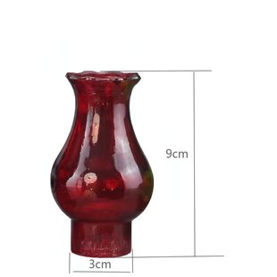 大红色玻璃灯罩荷花口自制油灯酒精灯煤油灯防风口跨境无字空白