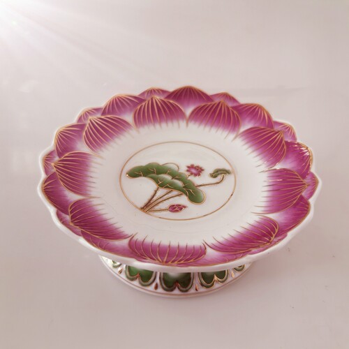 浮雕彩色果盘佛具佛堂寺庙摆件中式跨境供盘糖果盘婚庆结婚莲花碟