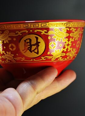 陶瓷大红色婚庆招财佛具