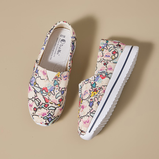 一脚蹬懒人百搭松糕布鞋 Tt&Mm 2026夏季 厚底增高帆布鞋 汤姆斯女鞋