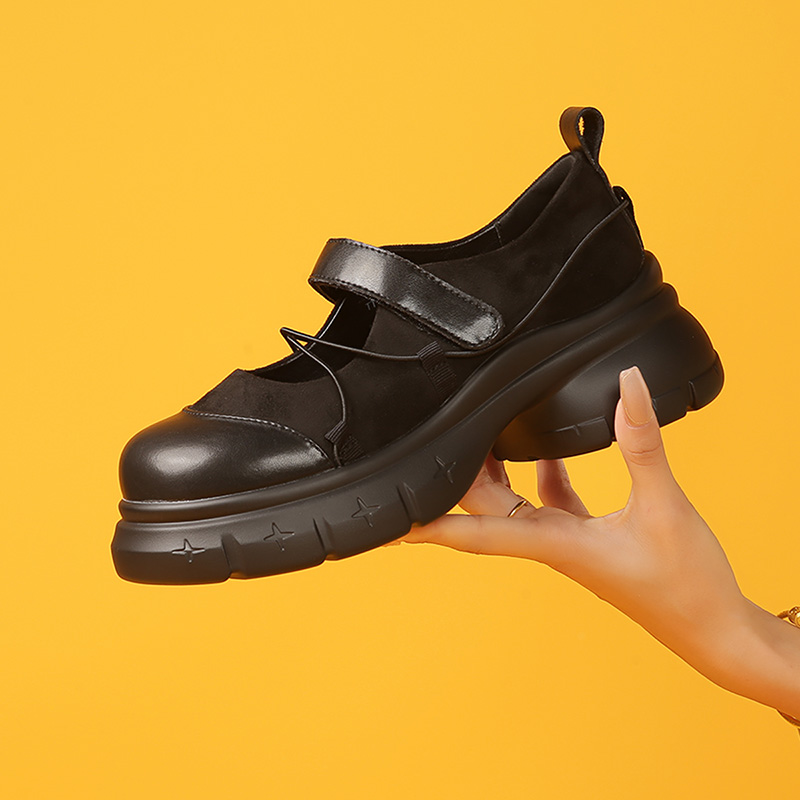 汤姆斯厚度粗跟增高玛丽珍鞋百搭