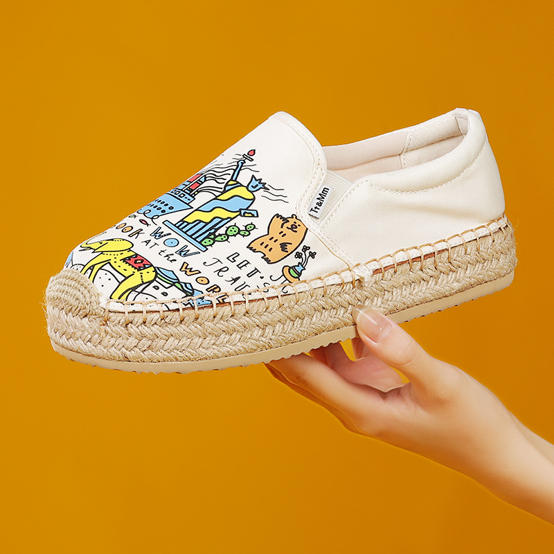 汤姆斯渔夫鞋一脚蹬涂鸦百搭舒适