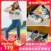 Tt & Mm / Toms Châu Âu ga cá tính giày graffiti giày mùa hè mô hình thủy triều nông miệng bình thường giày vải xốp - Plimsolls