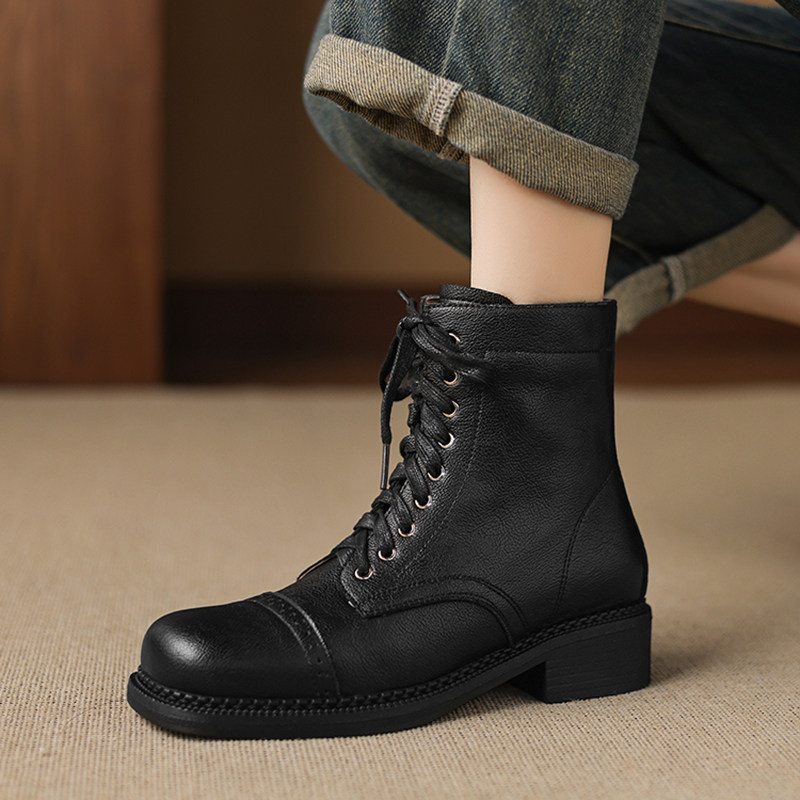 大码女鞋41-43冬季新款2025短靴女时尚百搭显瘦加绒马丁靴,女鞋,马丁靴,淘宝优惠券,粉丝福利购,淘宝优惠卷