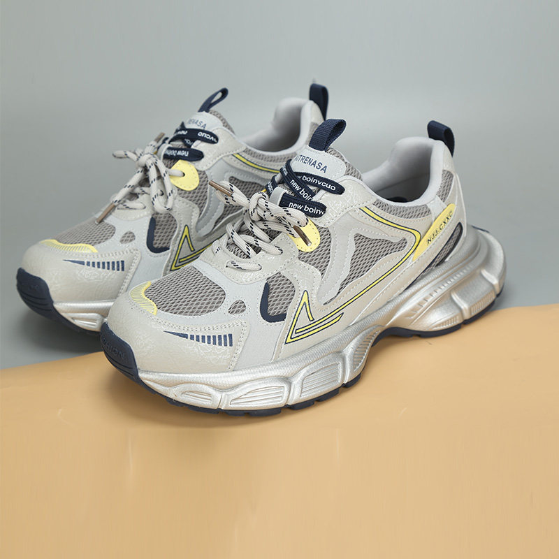 大码女鞋41-432026春季新款系带老爹鞋女厚底透气休闲百搭运动鞋