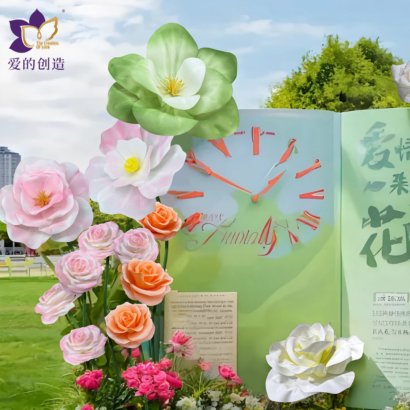 活动庆典纸艺装饰手工立体仿真大花开业婚庆花门装饰毕业季布置