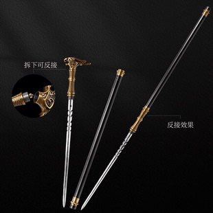 双头互换拐杖四菱破甲枪多功能龙泉轨道钢高温淬火冷兵器未开刃