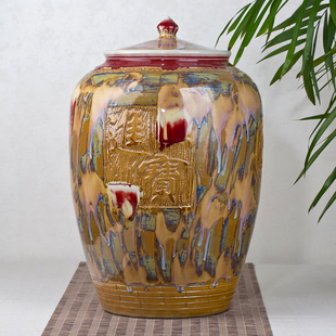 景德镇陶瓷米缸储米箱家用米桶50斤水缸油缸储物罐带盖腌菜缸