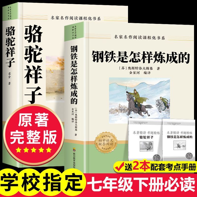 骆驼祥子钢铁是怎样炼成的完整版七年级下册必读课外书配套人教版