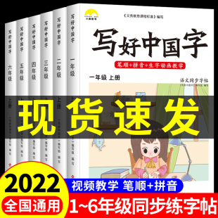 抖音同款小学生写好中国字正楷临摹儿童硬笔楷书一年级二年级三四上册同步练字帖课课练控笔训练五六年级人教版语文练习下字帖正版