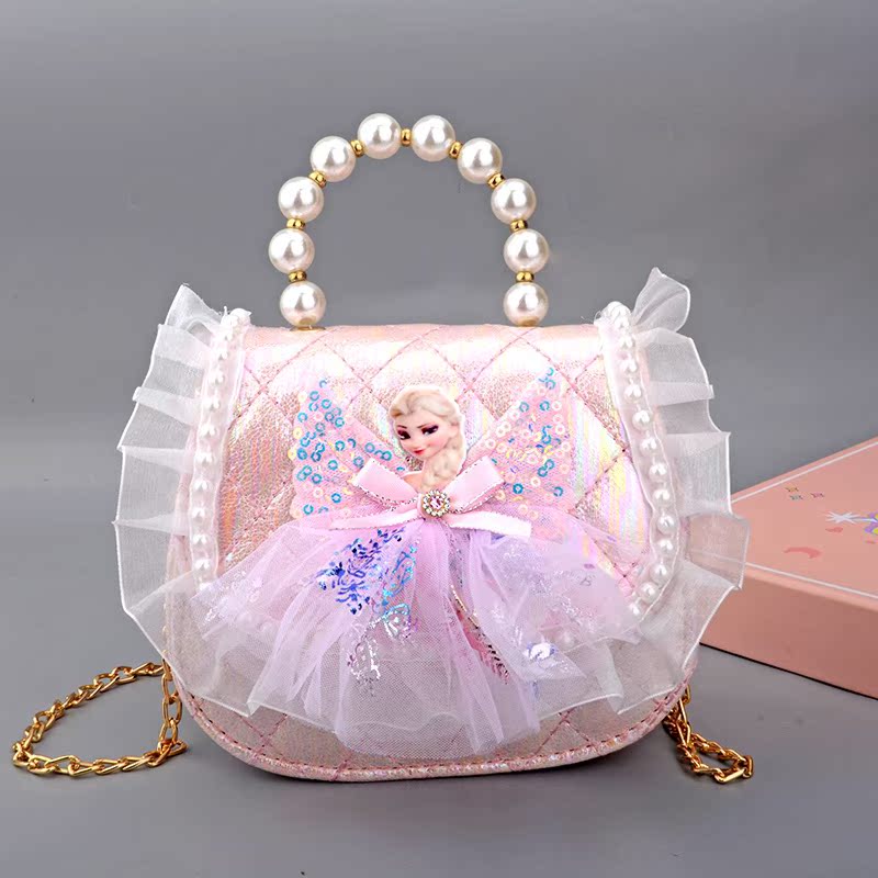 儿童斜挎包女孩包包时尚潮流可爱艾莎卡通迷你百搭手提包