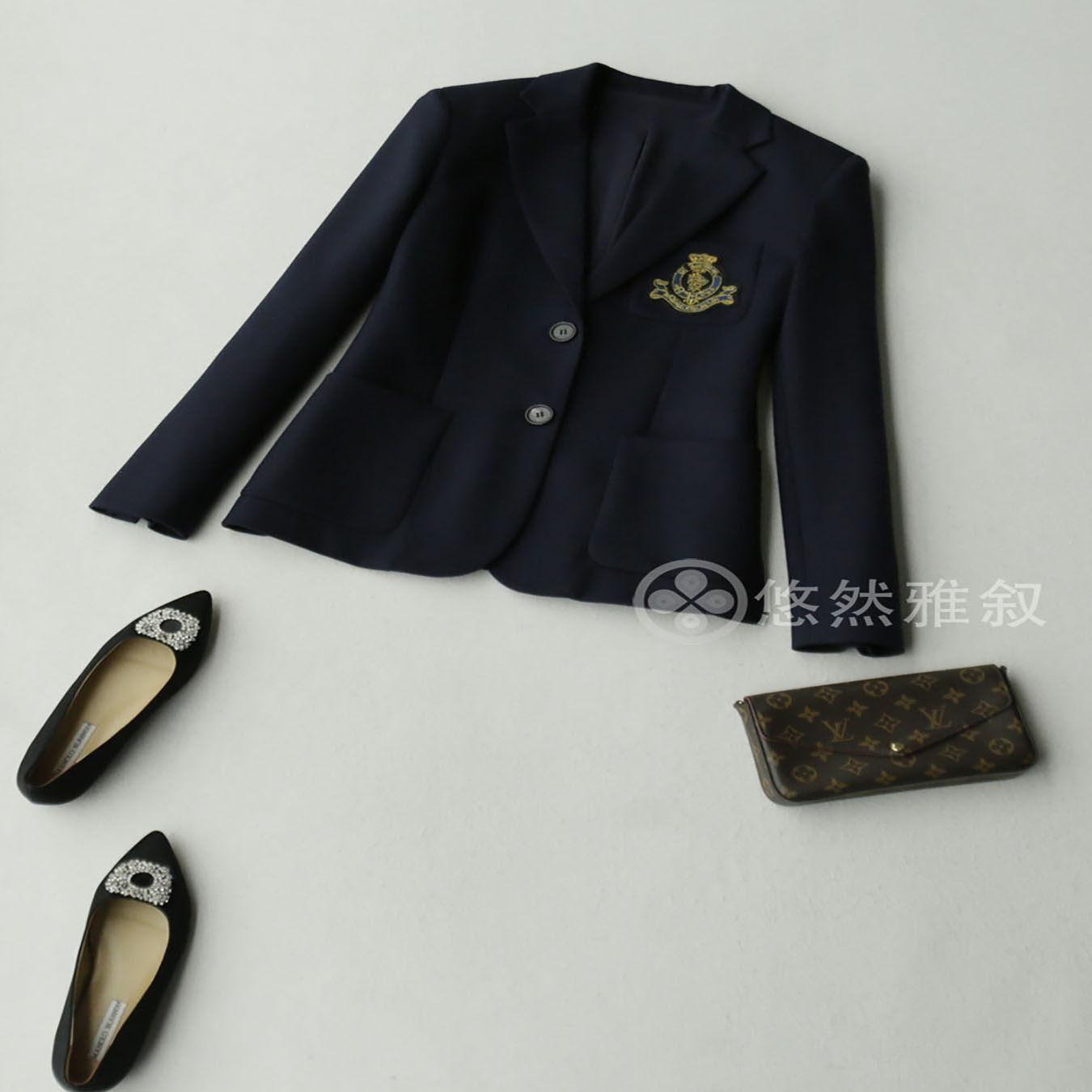 高系 复古学院风 精致考究 立体剪裁 羊毛混纺休闲口袋中长西装