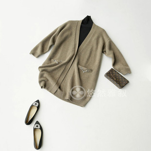 仅9件 开衫 高定系 小大衣式 优雅中性超级重磅羊绒长款 原880现398
