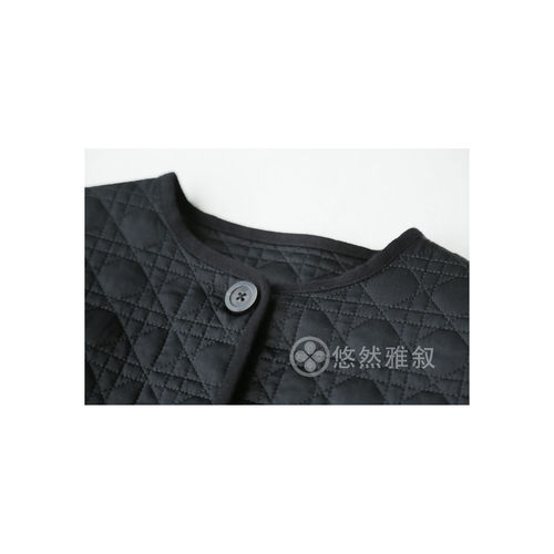 仅限老客 高定系 夹薄棉 精致菱格高级真丝小短款简约圆领薄棉服