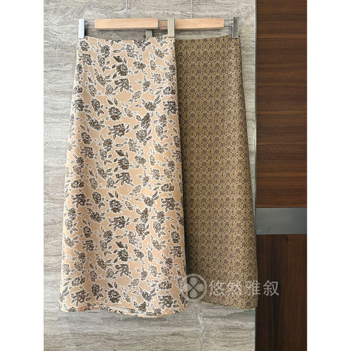 两色 力推！自留！超JI绝！美！ZUI夯单品 03双绉真丝印花A摆半裙