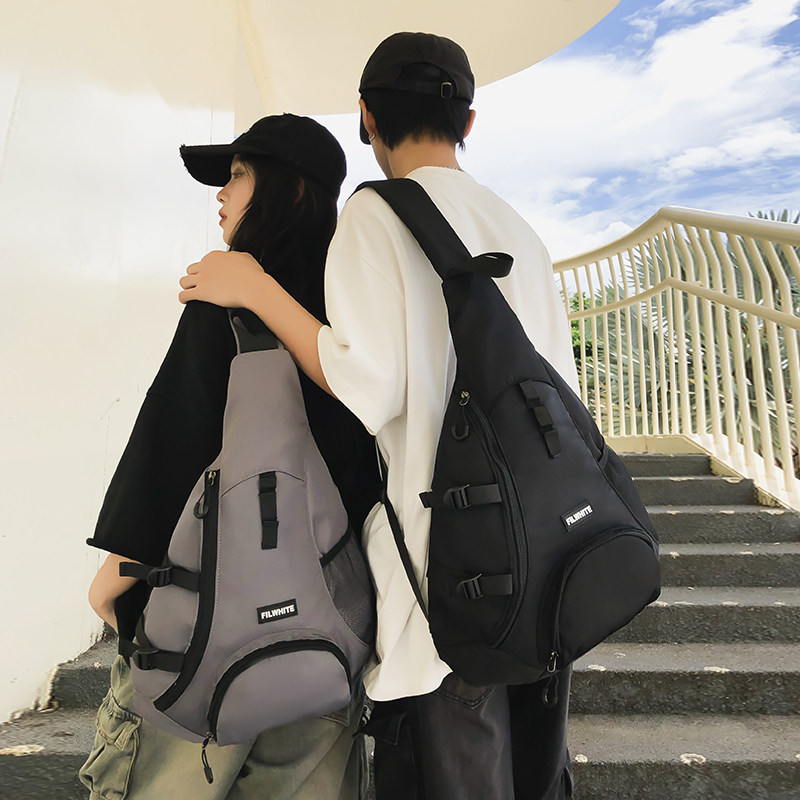 韩版工装大容量弓箭包男女百搭中性款多口袋单肩斜背包潮流书包