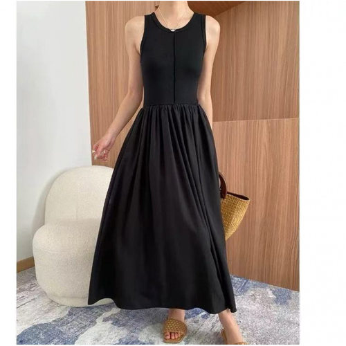 赫本风无袖冷淡风显瘦连衣裙