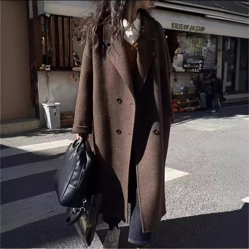 羊驼绒美拉德加厚大衣女秋冬