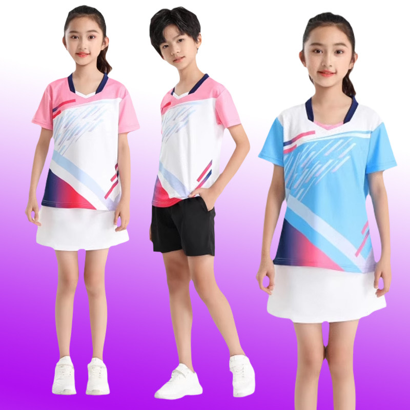 儿童羽毛球服套装男童女童排球服小学生气排球运动服训练速干印字