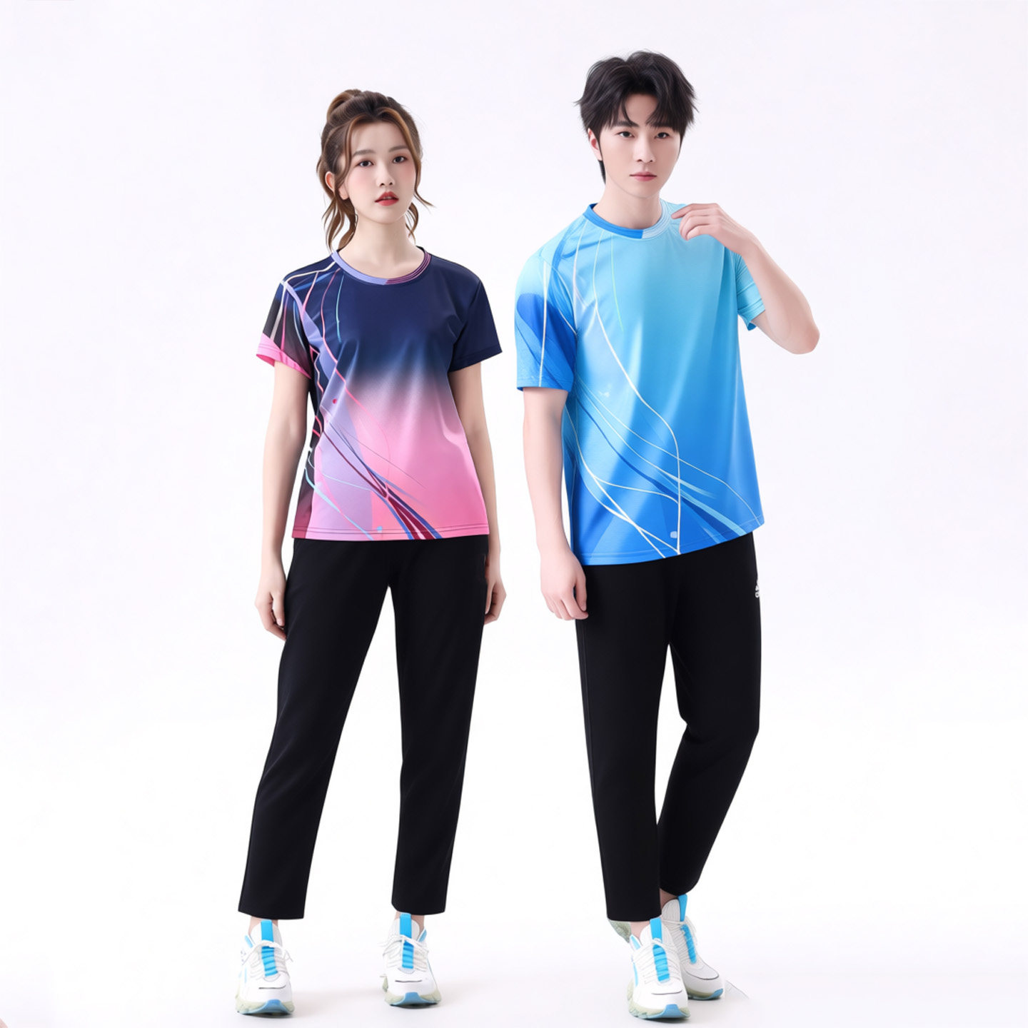 2025新款乒乓球服套装男女短袖长裤速干运动服训练排球比赛服队服