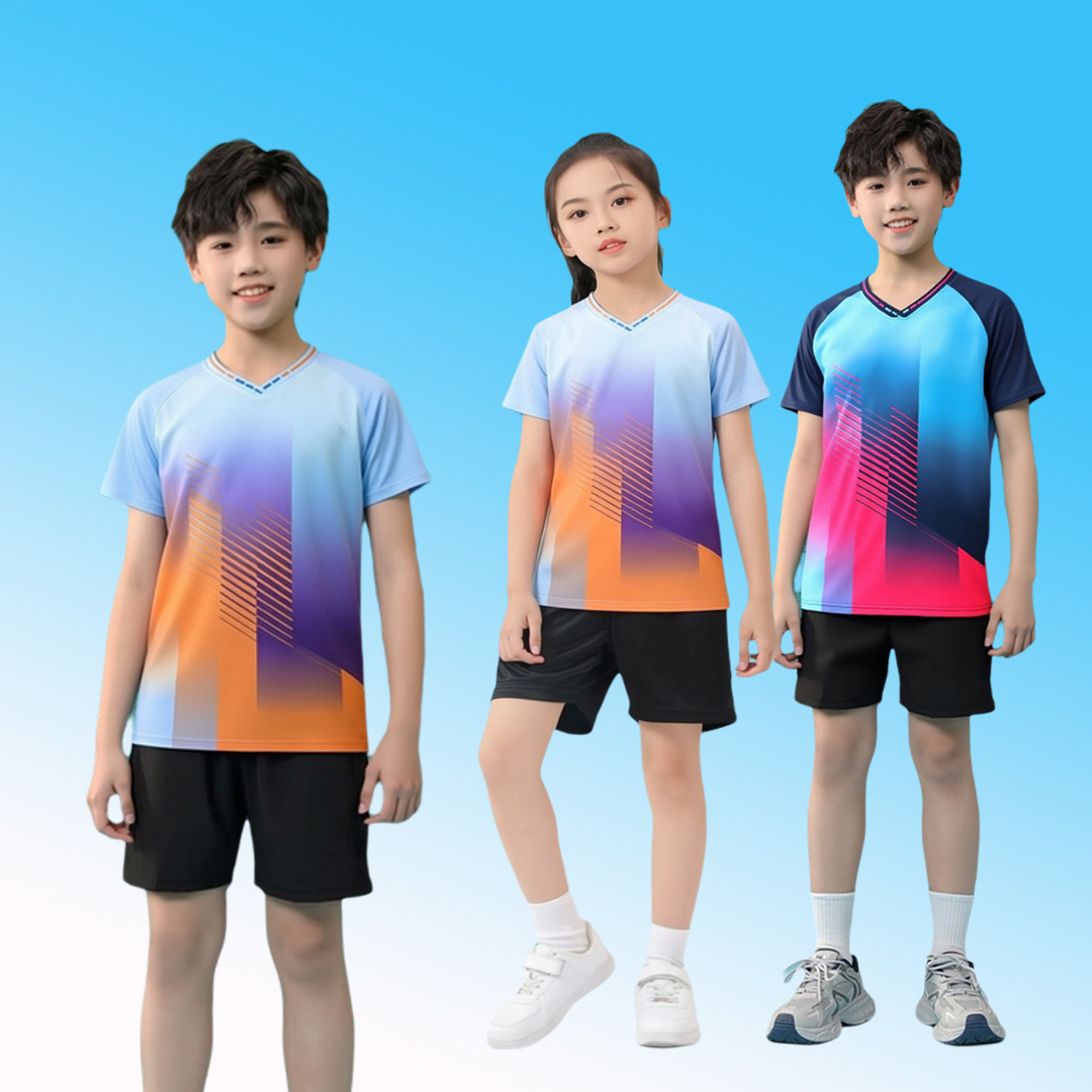 2026新款乒乓球服套装男女童羽毛球服运动速干训练小学生队服定制