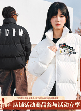 MEDM 25FW90鸭绒立领魔术贴休闲羽绒服街头冬加厚保暖情侣外套男