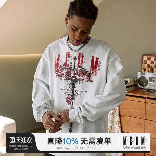 MEDM玫瑰与剑水洗长袖