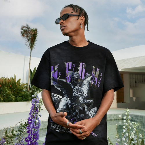 MEDM25SS天马做旧竹节棉短袖