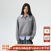 MEDM 男女潮牌宽松百搭休闲翻领上衣秋 条纹蕾丝假两件长袖 POLO衫