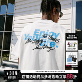 发泡印花短袖 体恤衫 T恤男女同款 高街休闲五分袖 美式 MEDM潮牌夏季