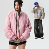 MEDM 保暖情侣宽松棉衣 纯色尼龙飞行员休闲立领夹克棉服秋冬美式