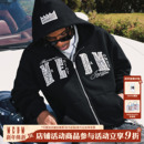 通勤情侣连帽开衫 MEDM 春秋美式 珍珠字母休闲拉链帽衫 卫衣 25新款