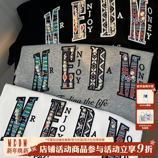 tee圆领夏季 半袖 潮牌T恤上衣 男女同款 MEDM25SS珍珠民族风设计短袖