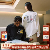 MEDM25SS蝴蝶花园刺绣长袖 体恤打底上衣服 宽松春秋装 T恤衫 男女款